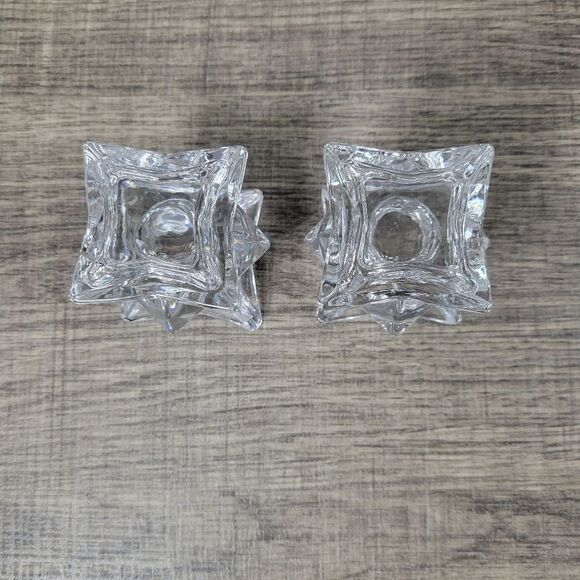 Clear Glass Taper Candleholders; Set of 2‎ - Picture 6 of 9